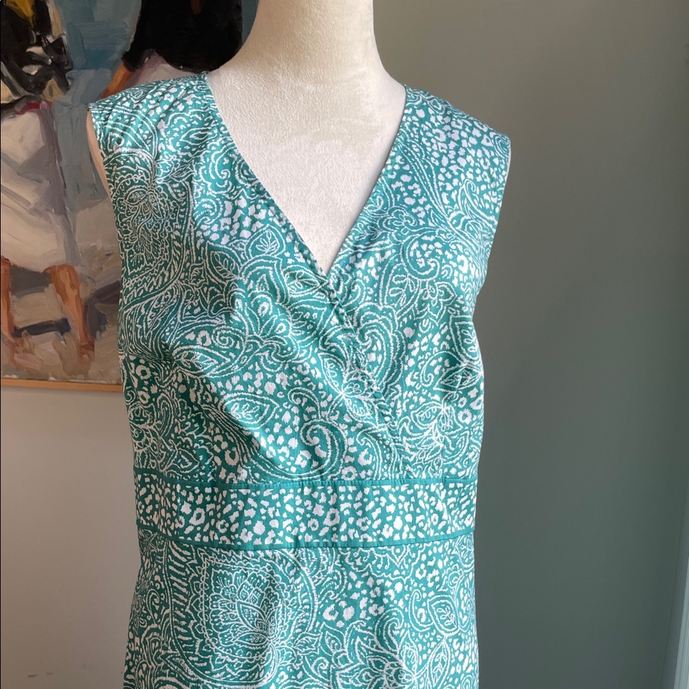 Elegant Teal Paisley Dress by Craft & Barrow . Size 1x .pockets/ zipper
